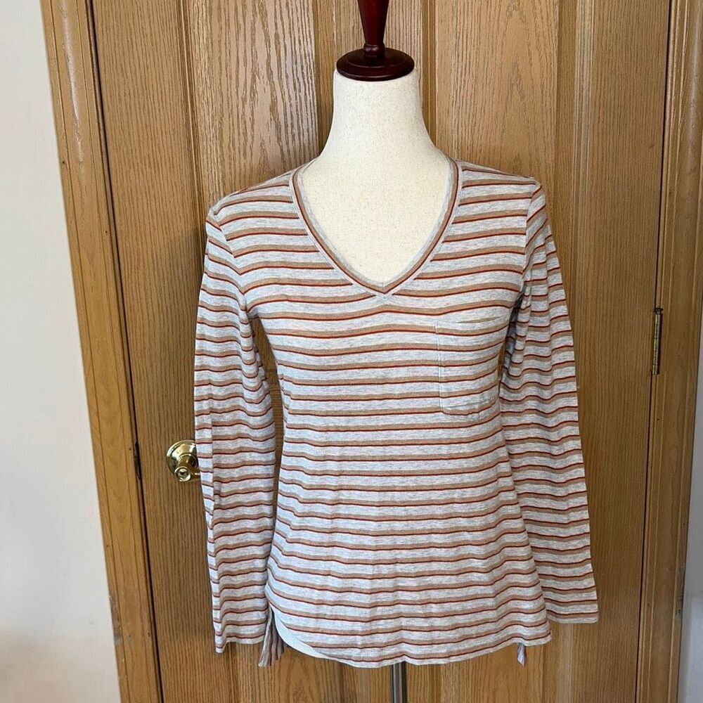 CAbi Skipper Striped Long Sleeve Tunic Top‎ #3055 V Neck - Picture 2 of 6